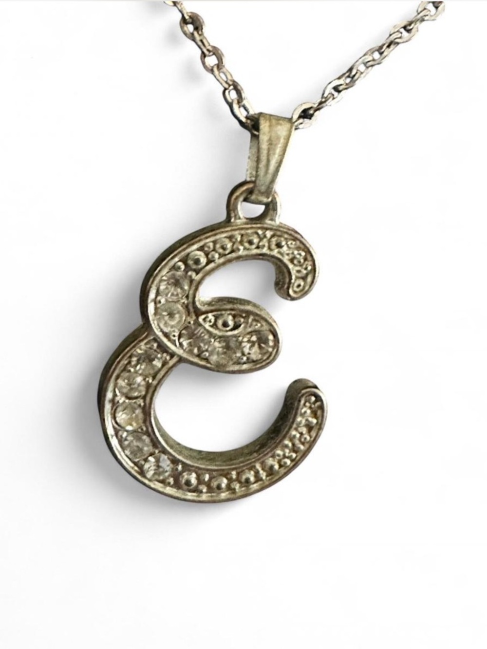 Sliver Letter E Necklace